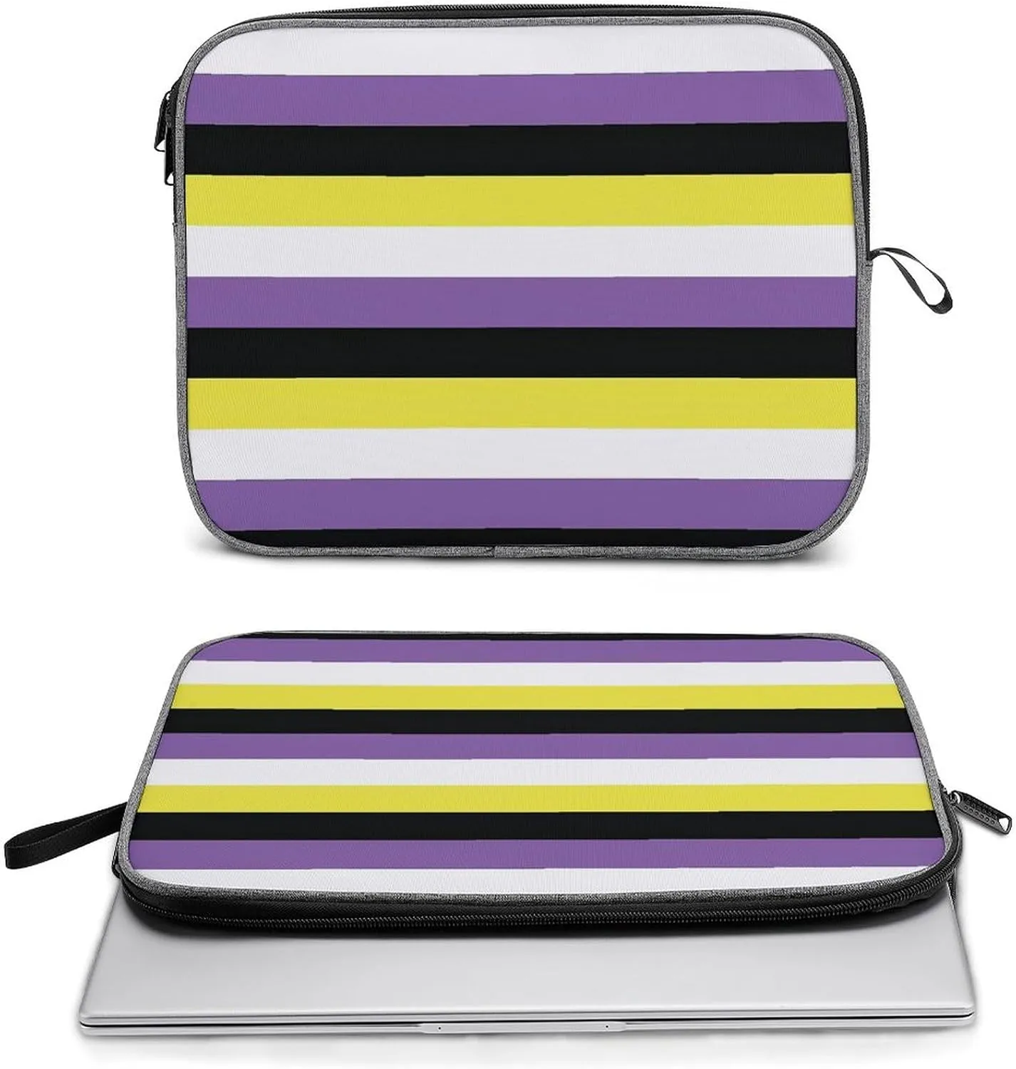 Pink Black Gray Argyle Large Capacity Portable Laptop Case Unisex