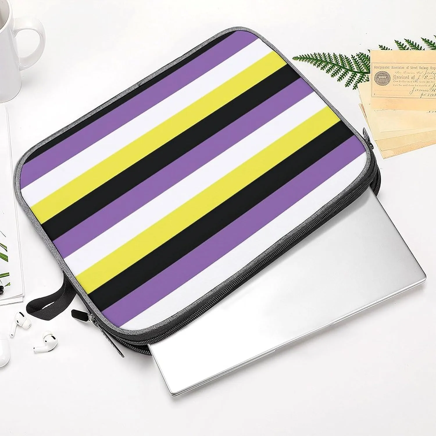 Pink Black Gray Argyle Large Capacity Portable Laptop Case Unisex