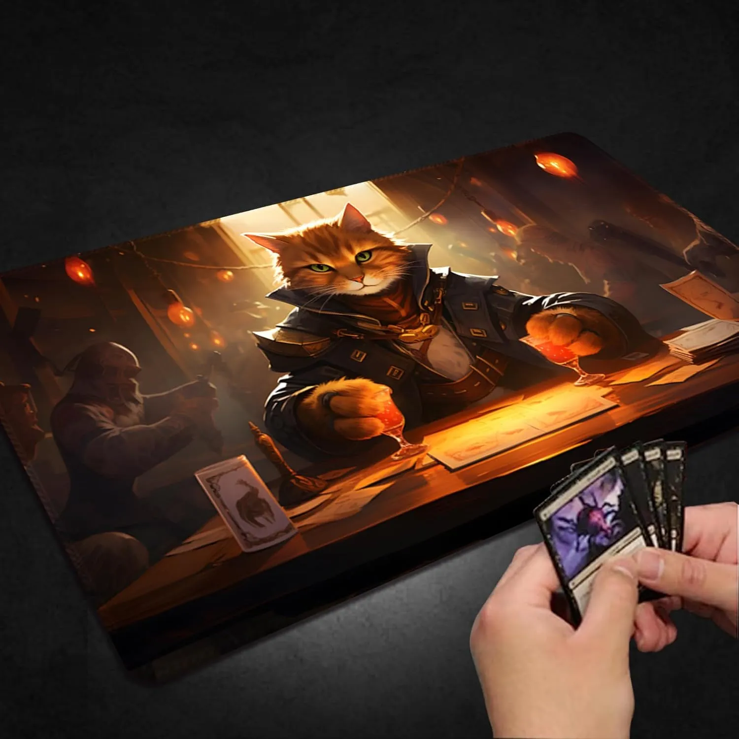 Playmat for MTG, with Free Storage Bags,Game Mat 24 x 14 inches, TCG and Board Game Mat for Cards,Mousepad Desk Mats (Regular)