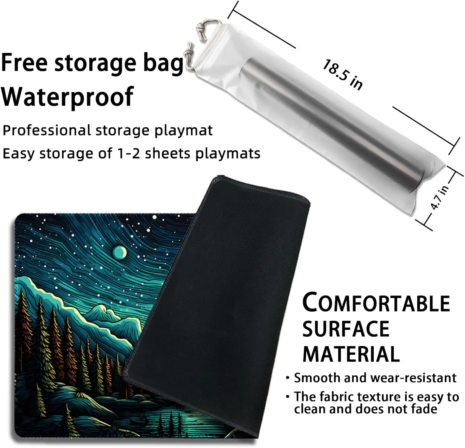 Playmat for MTG, with Free Storage Bags,Game Mat 24 x 14 inches, TCG and Board Game Mat for Cards,Mousepad Desk Mats (Regular,Magic Mat 8)