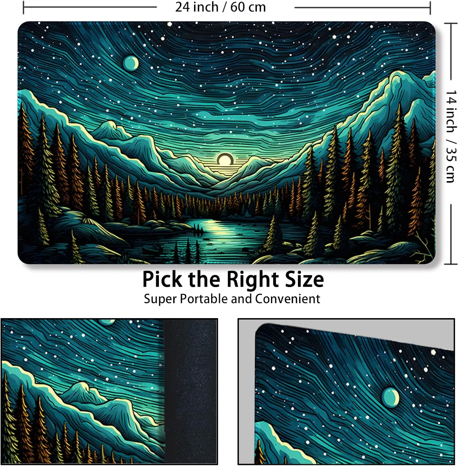 Playmat for MTG, with Free Storage Bags,Game Mat 24 x 14 inches, TCG and Board Game Mat for Cards,Mousepad Desk Mats (Regular,Magic Mat 8)