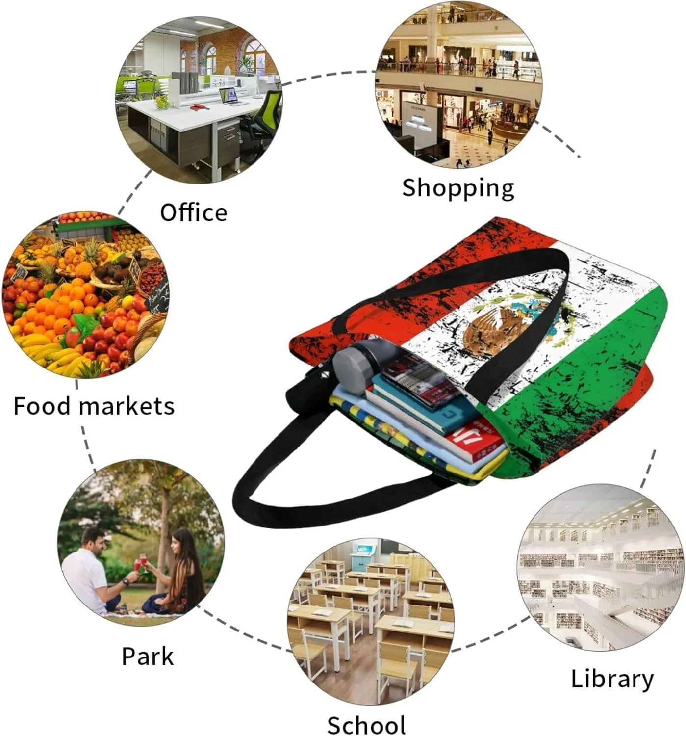 Poland Country Polska Map Women's Tote Bag Shoulder Bag Shopping Handbag Large Capacity Handbag With Zipper