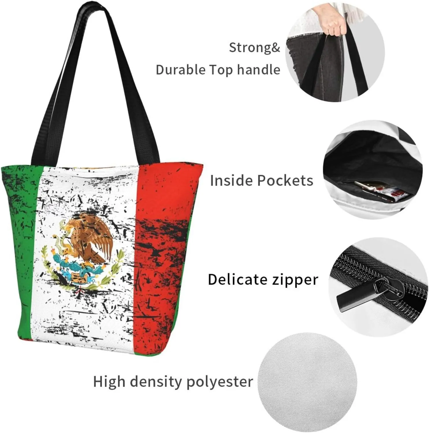 Poland Country Polska Map Women's Tote Bag Shoulder Bag Shopping Handbag Large Capacity Handbag With Zipper