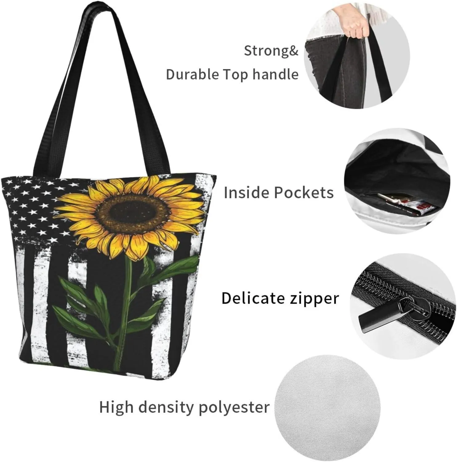 Polish Flag Poland Polska Women's Tote Bag Shoulder Bag Shopping Handbag Large Capacity Handbag With Zipper