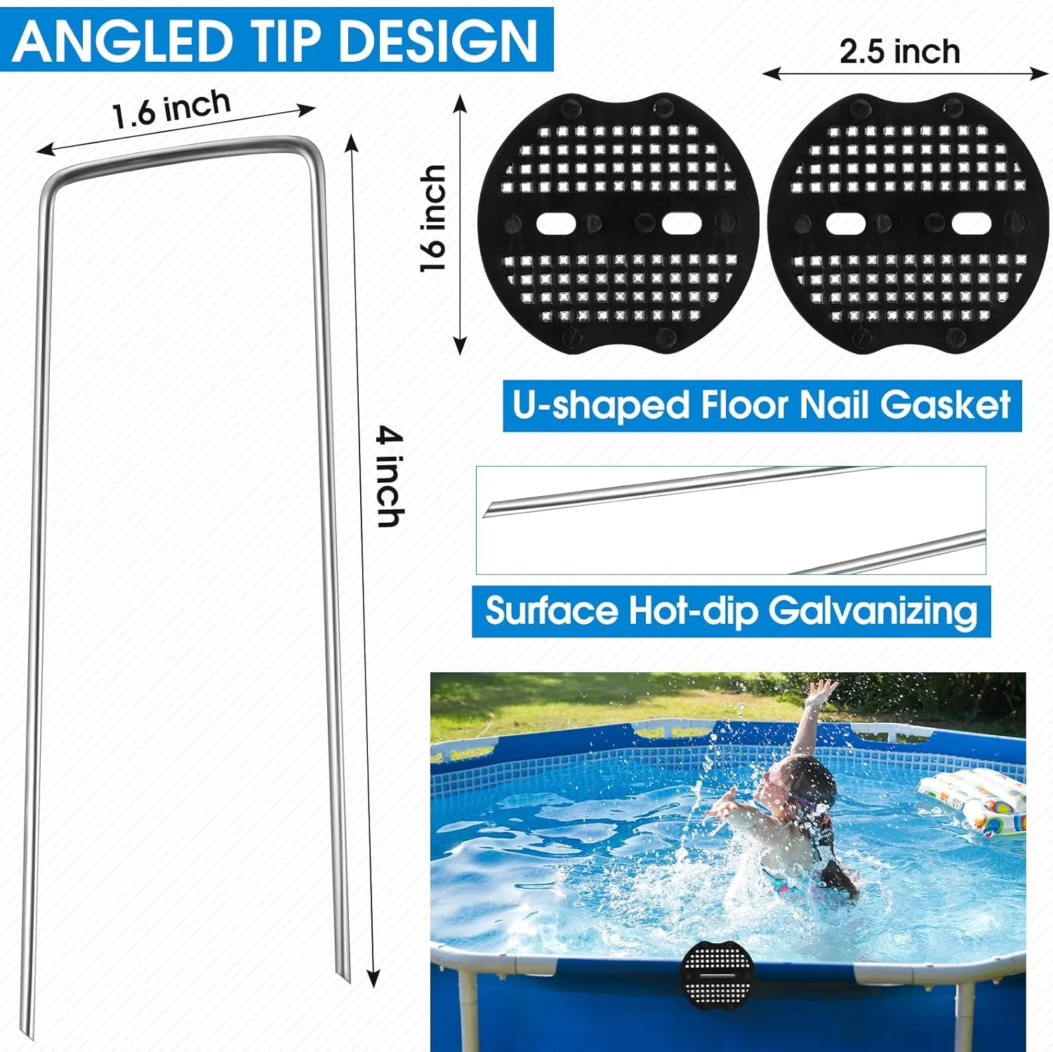 Pools Floor Protector Pathways Above Ground Mat Pool Mat - Absorb Water Pools Ground Walkways- Pool Spa Floor Mat Pad for Above Ground Pools, Spas, Hot Tubs(Gray,20ftx16inch)