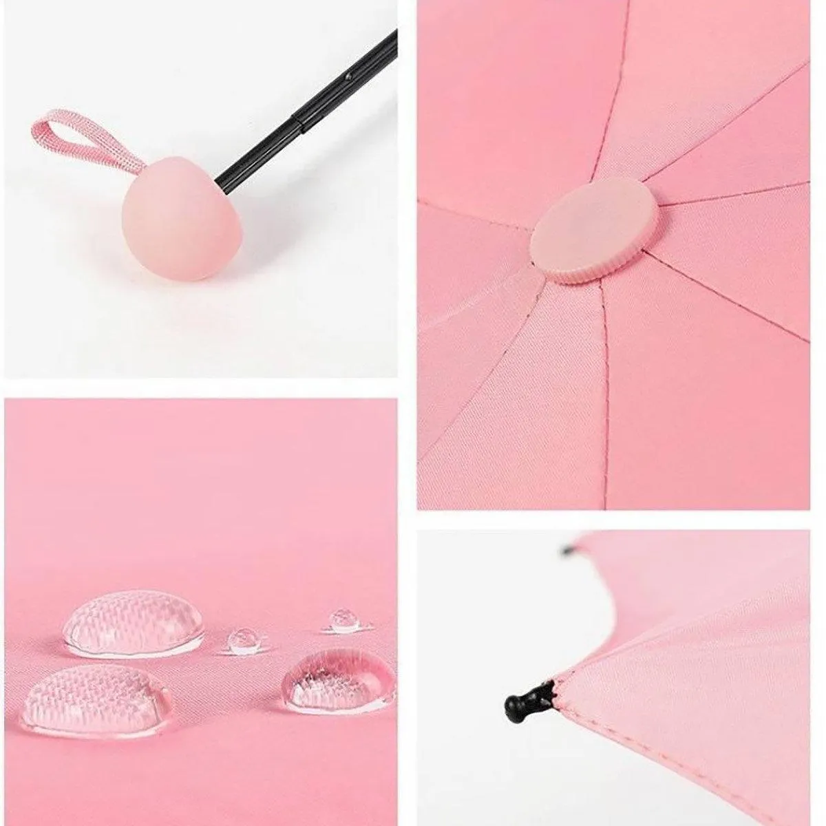 Portable Five Fold Sun Protection Umbrella Compact Travel Folding Umbrella