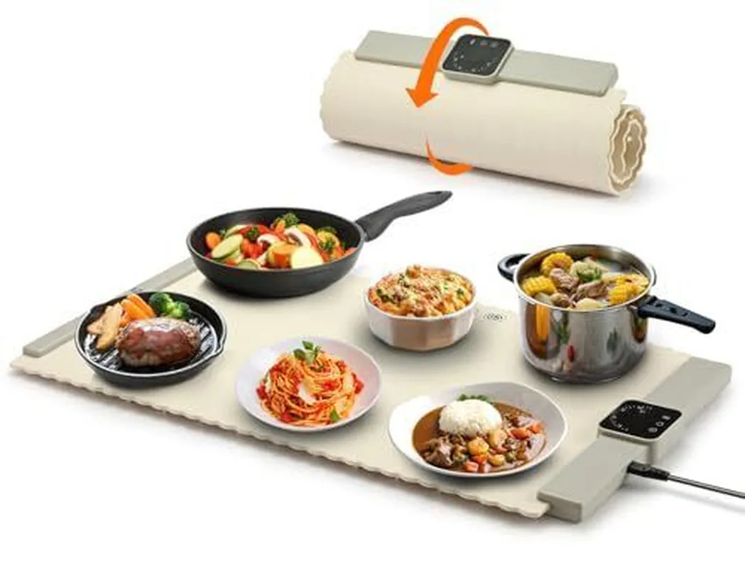 Portable Food Warmer Silicone Heating Mat for Food, 4 Temperature