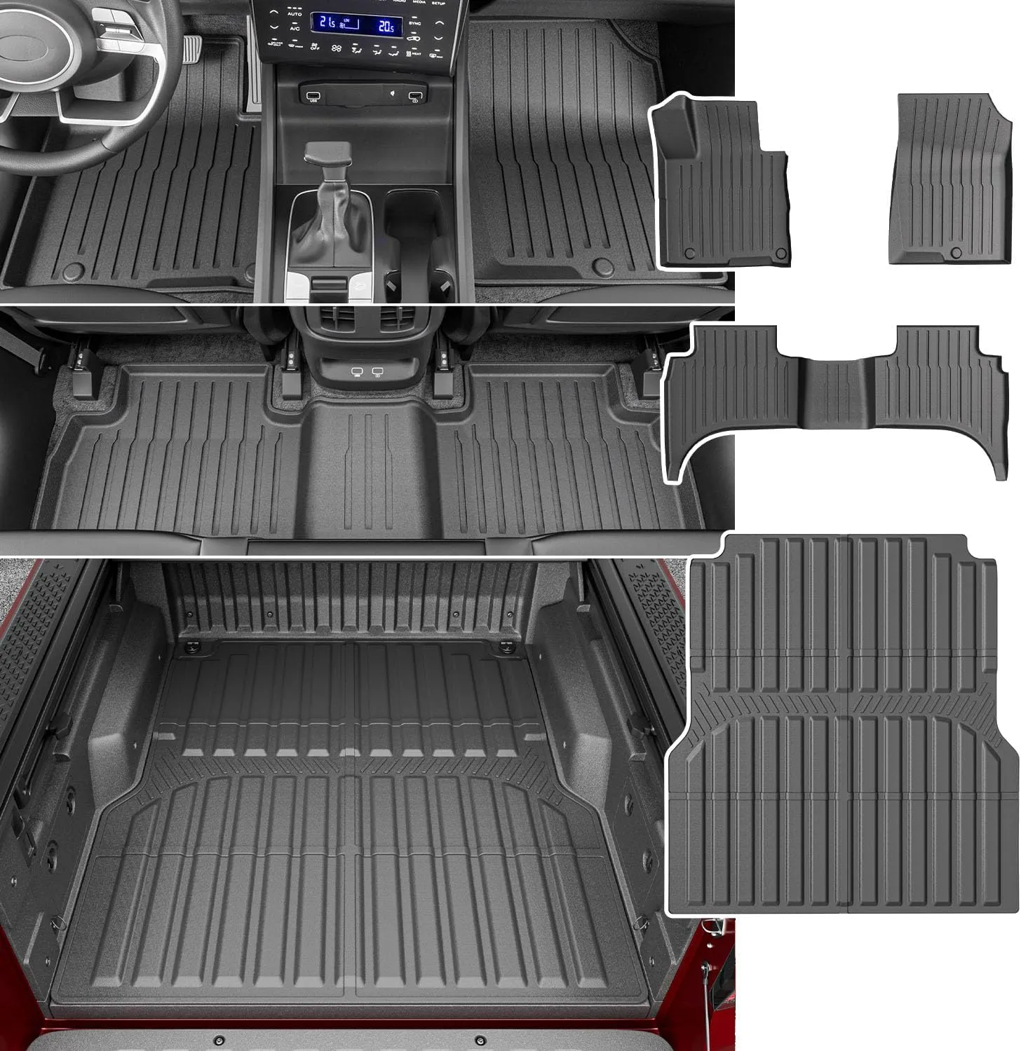 powoq Floor Mat Compatible with 2022-2025 Santa Cruz Truck Bed Mat 4.3FT Truck Liner TPE Bed Mat Floor Liner Replacement for 2022-2025 Santa Cruz Accessories (4.3FT Bed Mat Floor Mat)