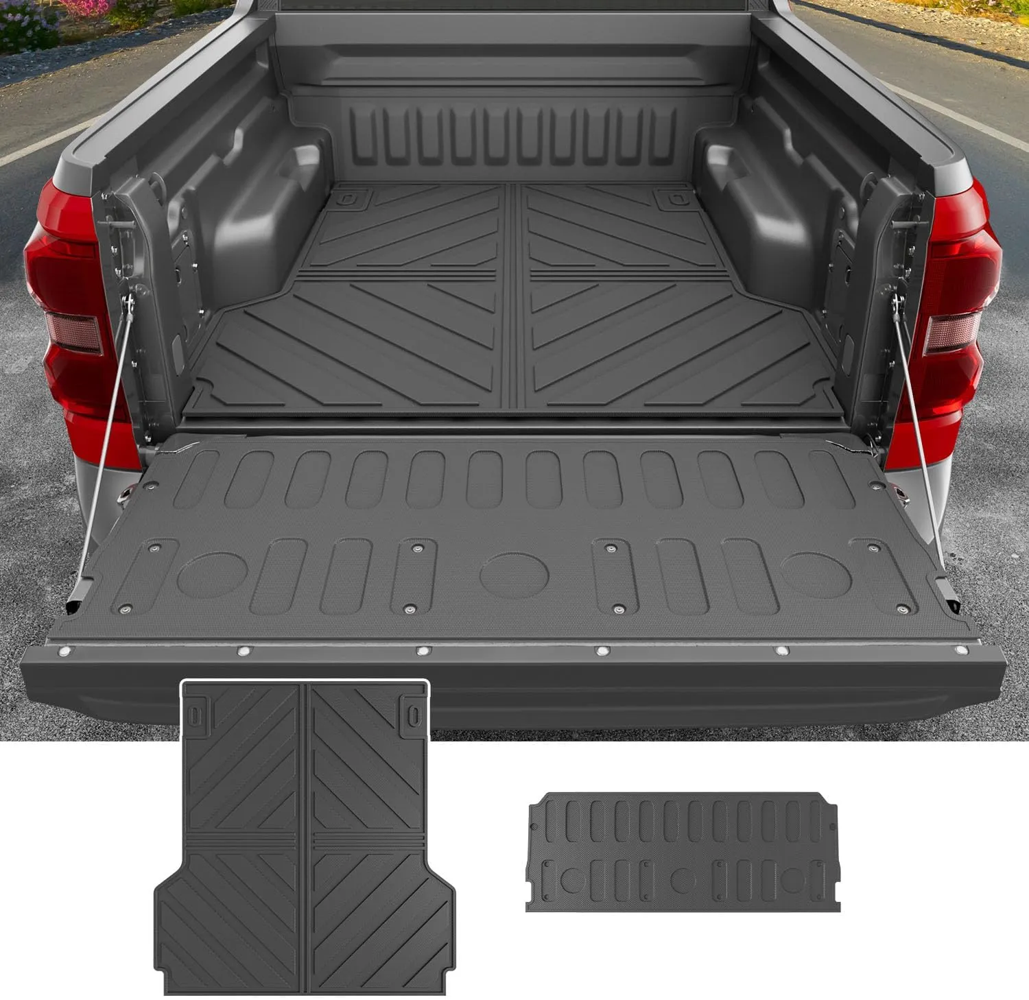powoq Truck Bed Mat Compatible with 2022-2025 Ford Maverick Tailgate Mat Truck Bed Liner Tailgate Protector All Weather Replacement for 2022-2024 2025 Ford Maverick Accessories(Bed Mat Tailgate Mat)