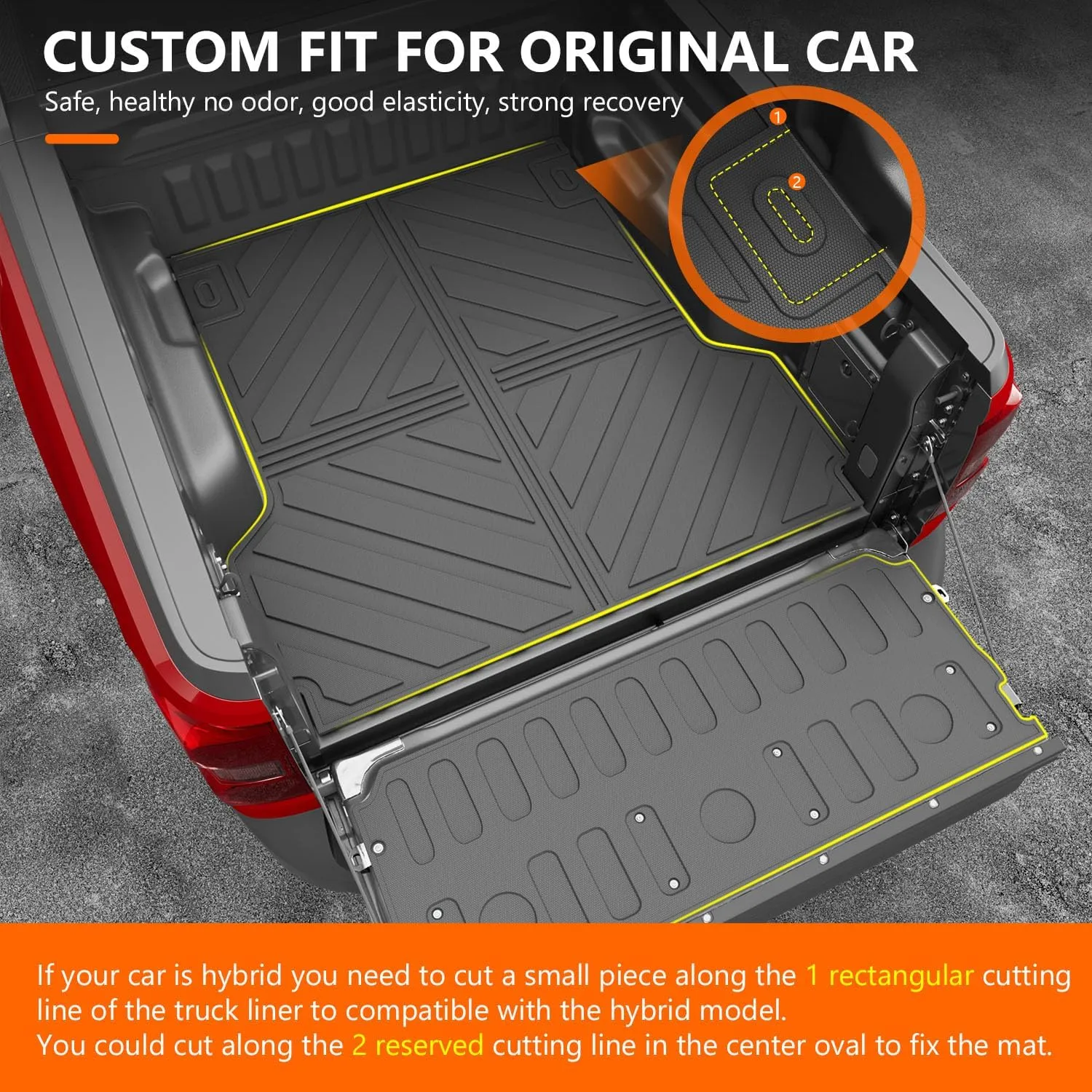 powoq Truck Bed Mat Compatible with 2022-2025 Ford Maverick Tailgate Mat Truck Bed Liner Tailgate Protector All Weather Replacement for 2022-2024 2025 Ford Maverick Accessories(Bed Mat Tailgate Mat)