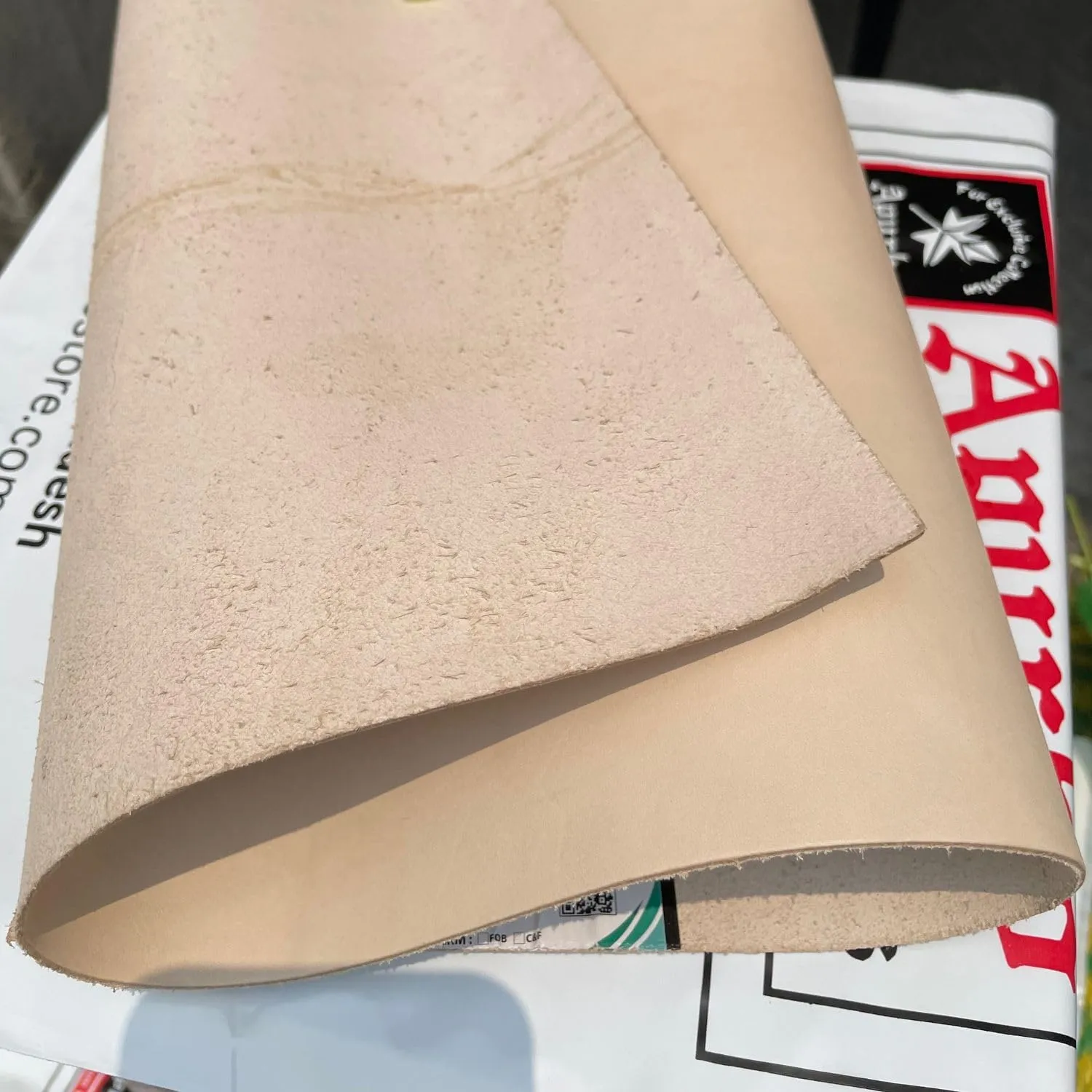 Premium Cowhide 2mm Veg-Tan Leather Sheets for Crafting, Tooling, Sewing, Laser Engraving, Upholstery, Leatherworking, DIY Projects, Bags, Wallets and Handmade Craft. (Off-White, 12"X24")