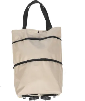 PRETYZOOM Foldable Shopping Bag Wheels Sturdy Outdoor Storage Bag for Groceries Shopping Needs