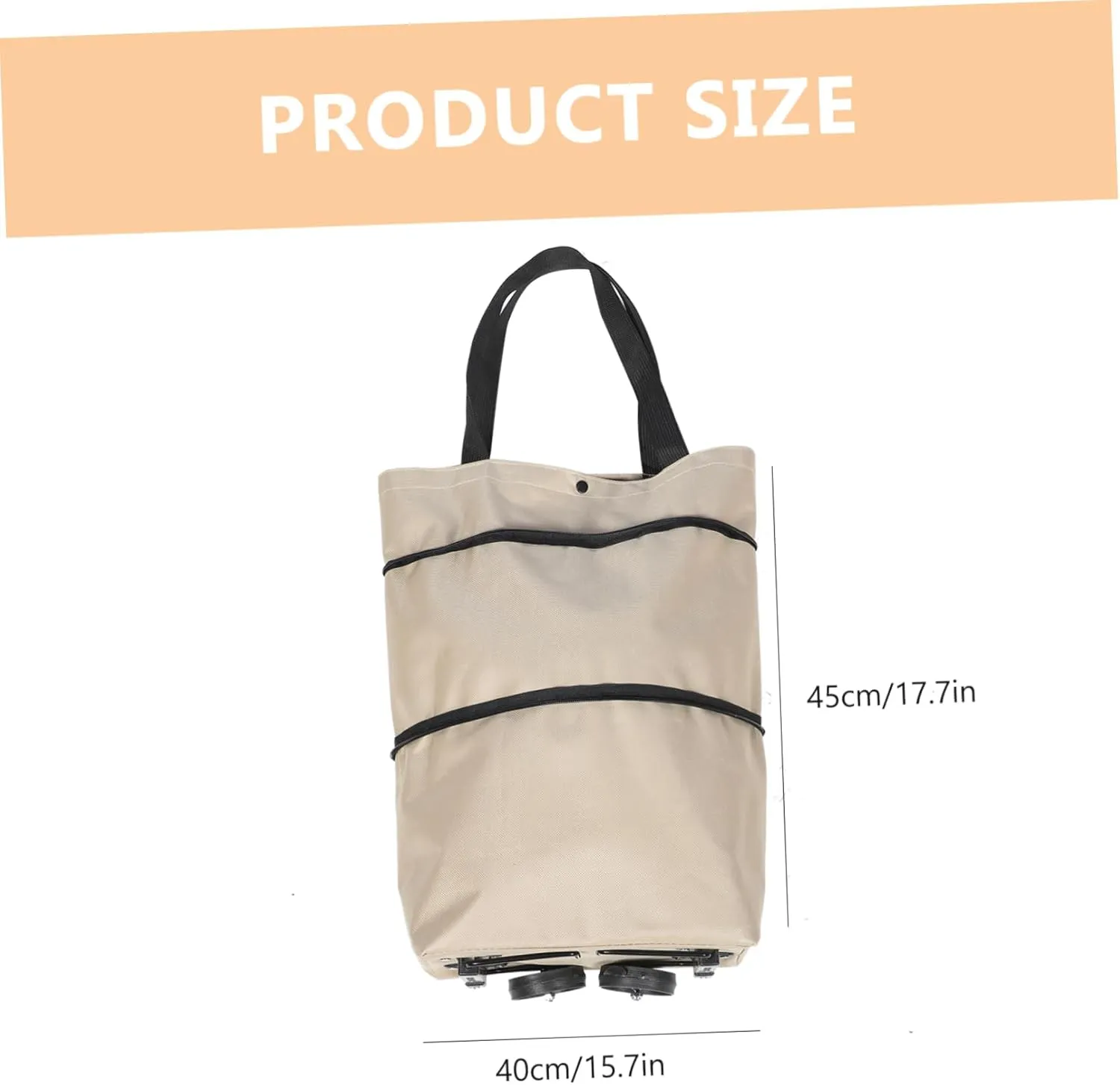 PRETYZOOM Foldable Shopping Bag Wheels Sturdy Outdoor Storage Bag for Groceries Shopping Needs