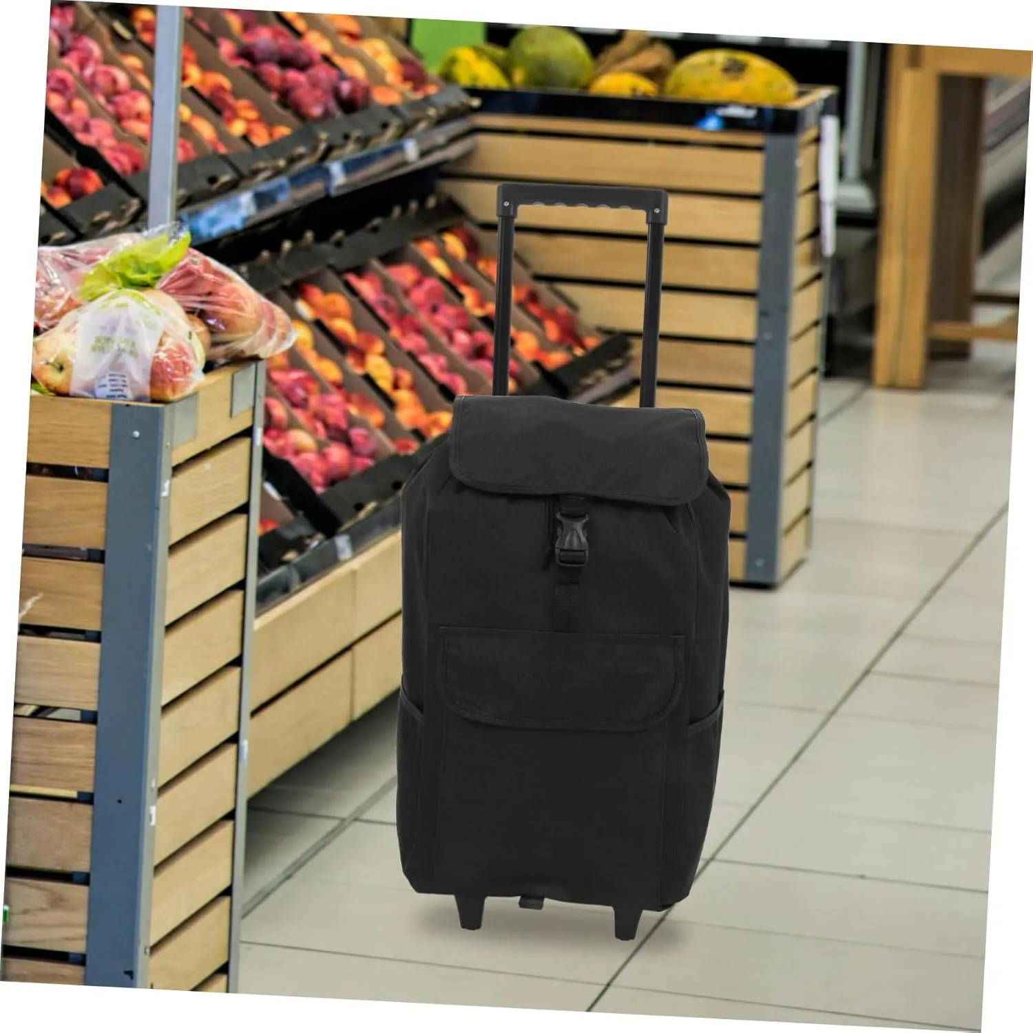 PRETYZOOM Heavy Duty Trolley Cart Replacement Bag Shopping Cart Cloth Bag with Side Pocket for Outdoor Shopping and Travel Oxford Foldable Design