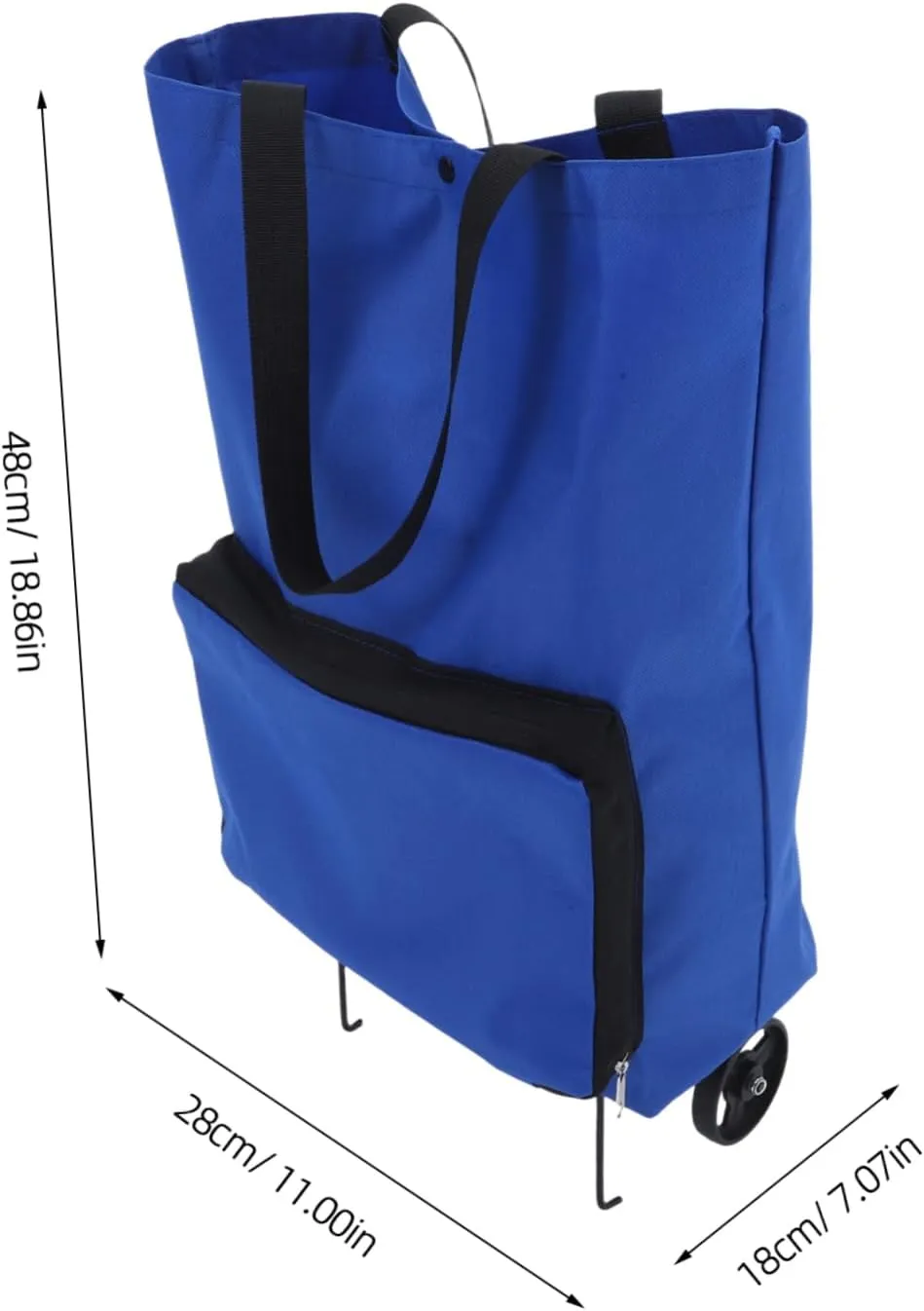 PRETYZOOM Portable Folding Shopping Cart with Wheels Capacity Rolling Bag for Groceries Trolley Bag with Silent Wheels Reusable Shopping Tote for