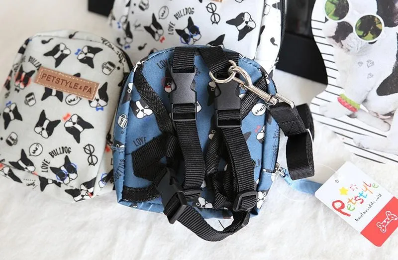 Printed Frenchie Self Backpack