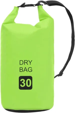 Protects Valuables with Waterproof Dry Bag, Durable 7.9 Gallon PVC for Outdoor Activities, Green and Black