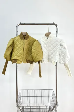 PU Leather Contrast Cropped Coats