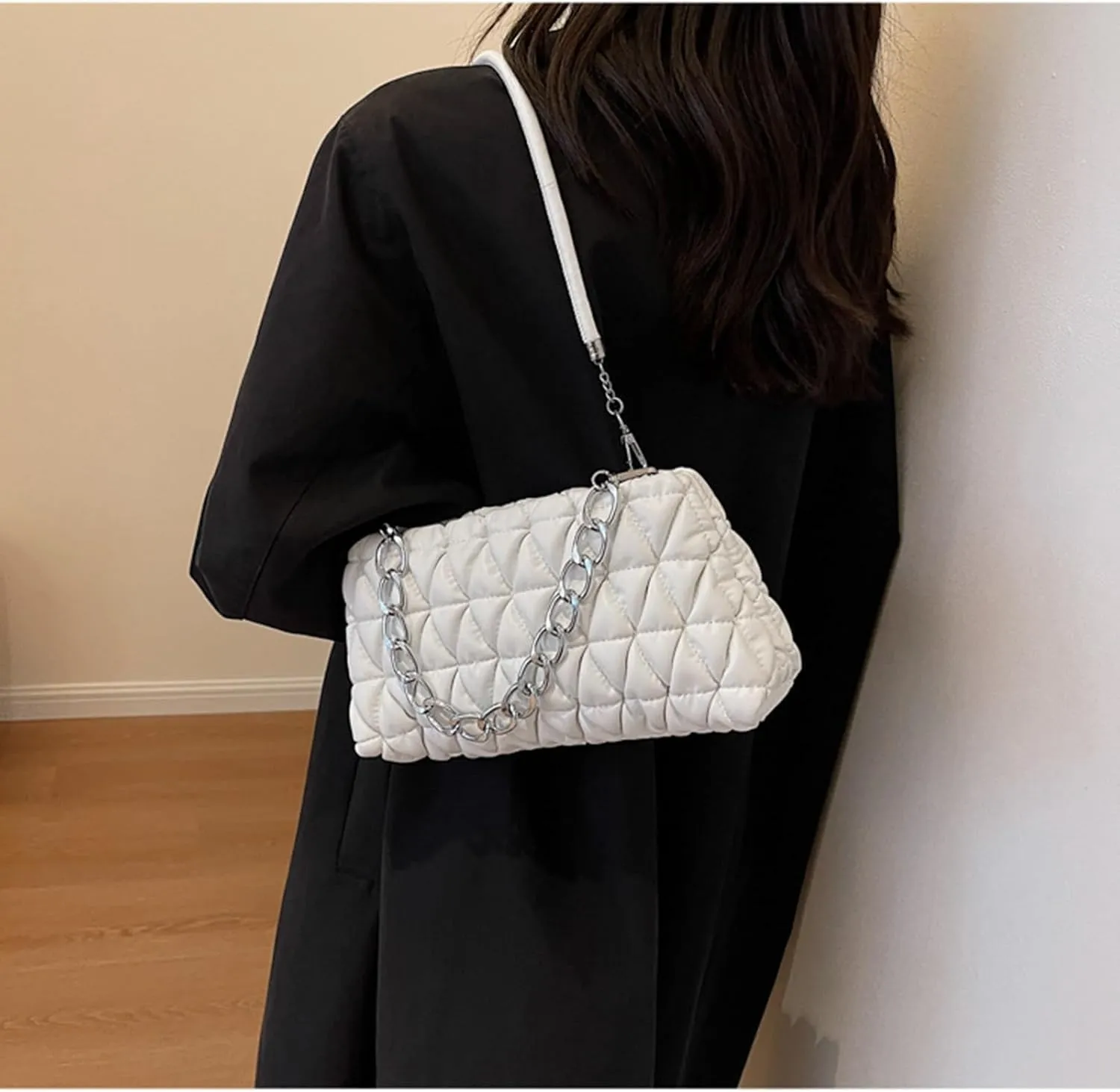 PU Leather Crossbody Bag Ladies Shoulder Top Handle Chain Bags Handbag Purse Evening Bag
