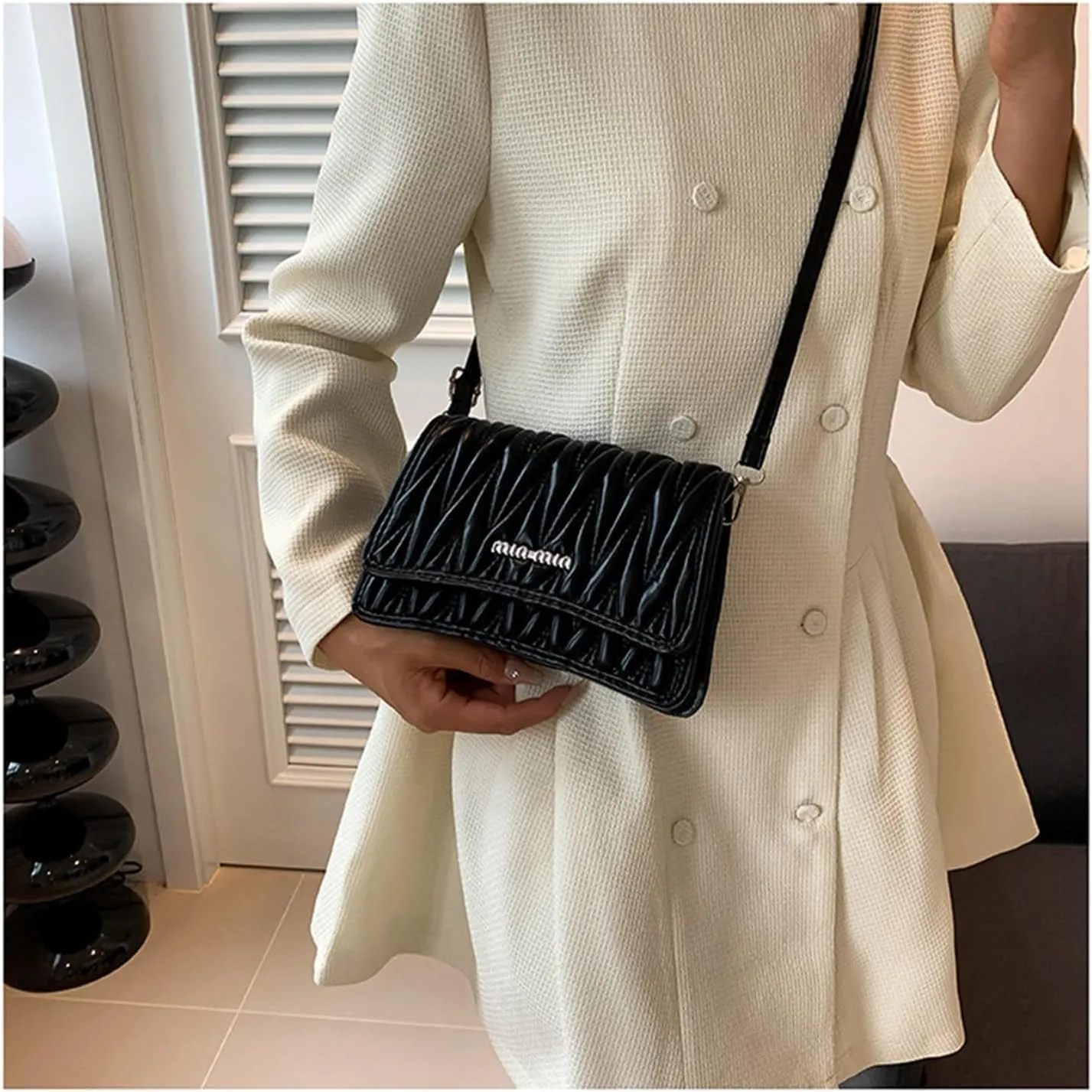 PU Leather Crossbody Bag Shoulder Bag for Women Flap Purse with Adjustable Strap Satchel Bag for Work Travel