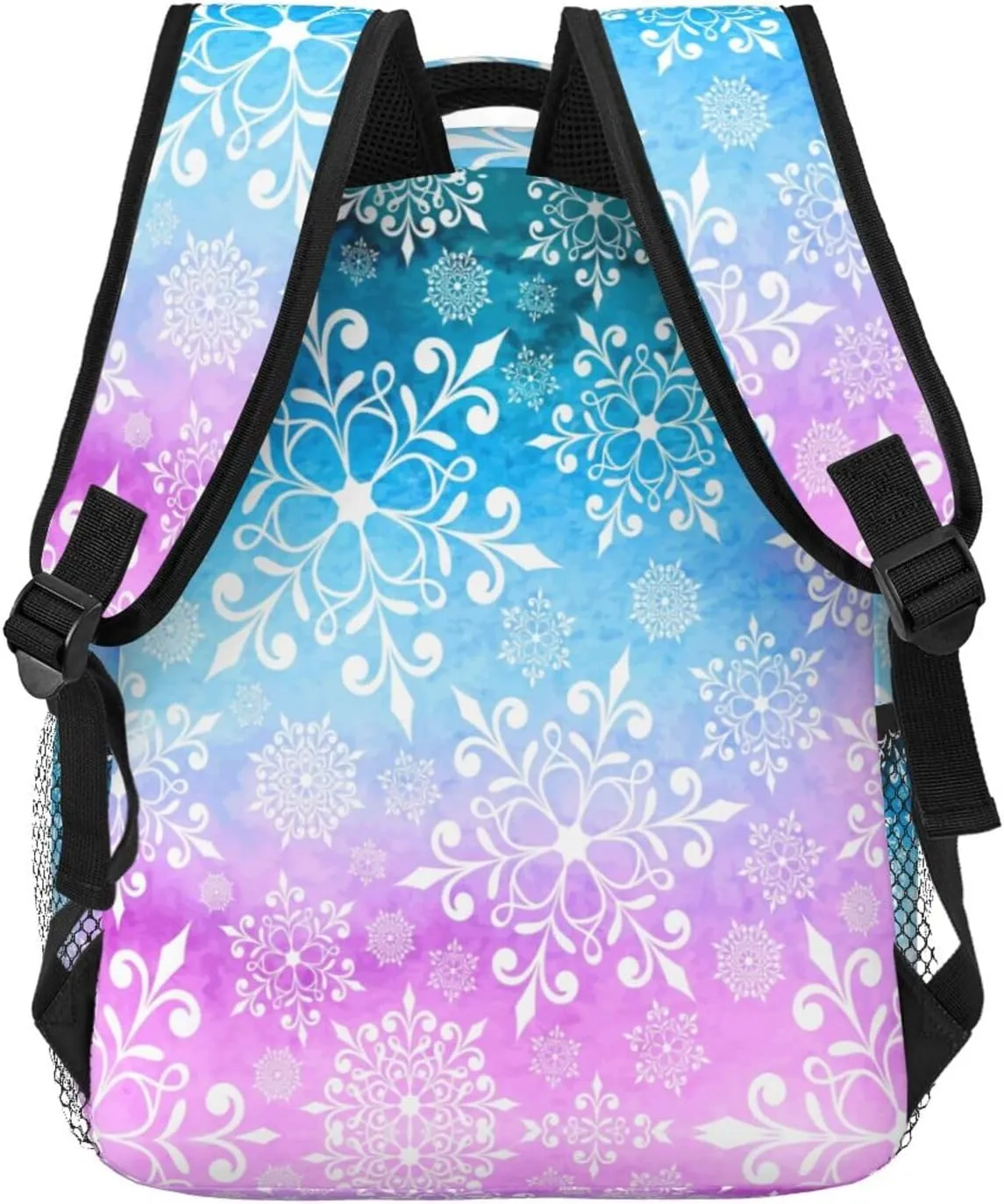 Purple Blue Snowflake Christmas Casual Backpack Travel Laptop Backpacks Lightweight Daypack Large Capacity Rucksack Notebook Bags Business Work Bag for Yoga Beach Hiking