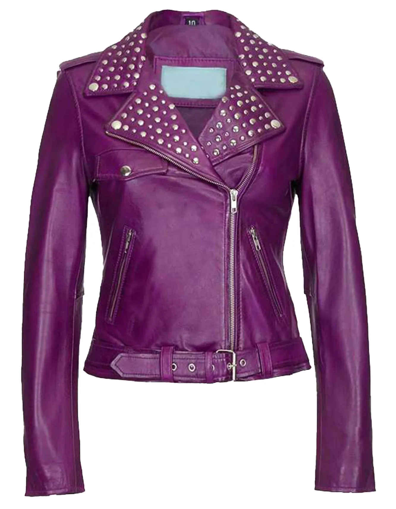 Purple Studded Biker Jacket