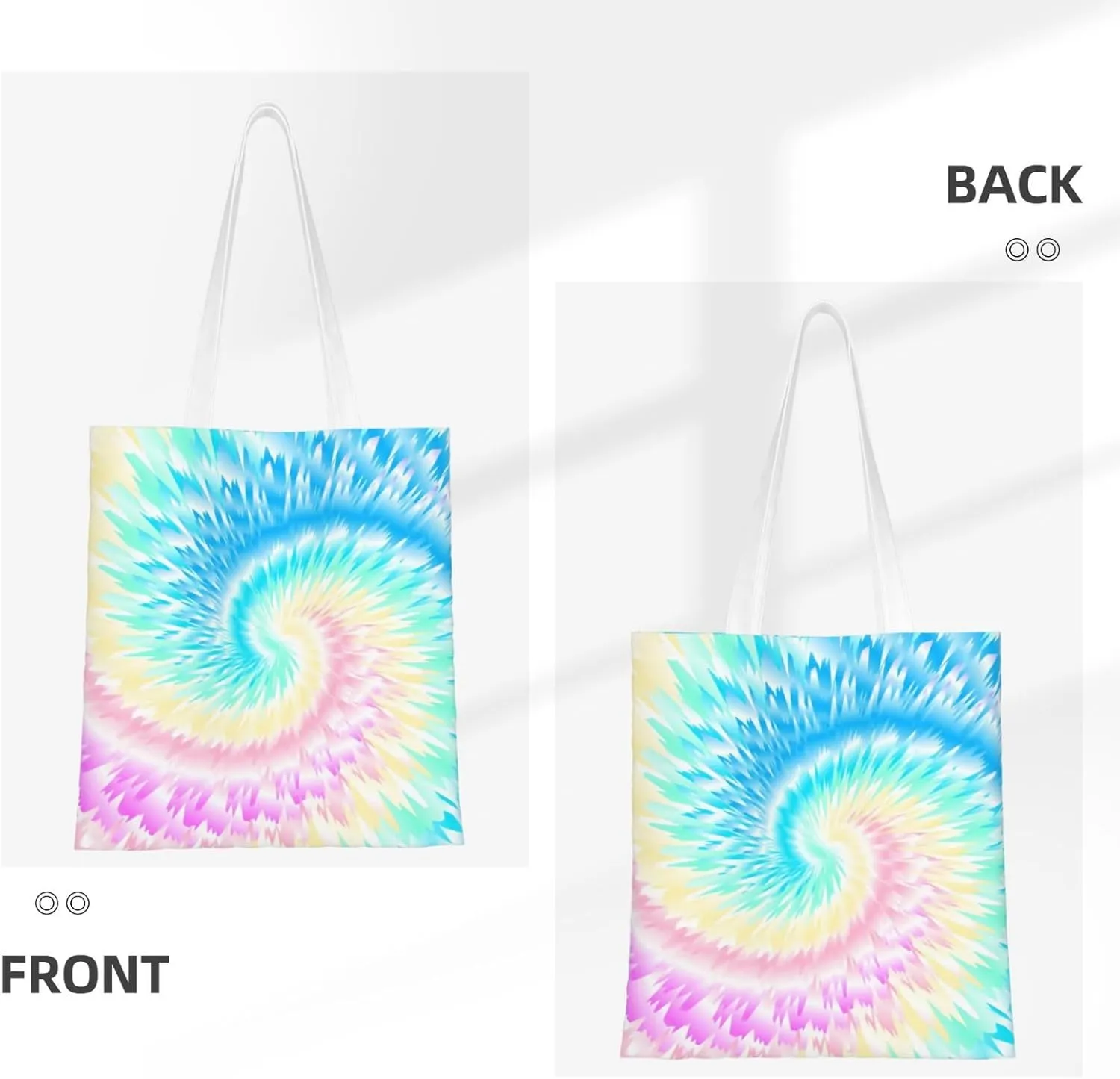 Rainbow Tie Dye Tote Bag Reusable Shoulder Tote Bag For Women Lady Vacation, Shopping, Work