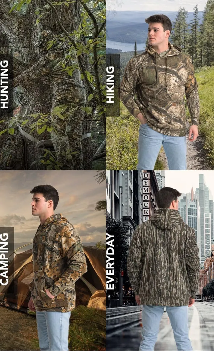 Realtree Men's Camo Fleece Hoodie | Poly-Cotton Hunting Sweatshirt | Warm Outdoor Pullover with Kangaroo Pocket