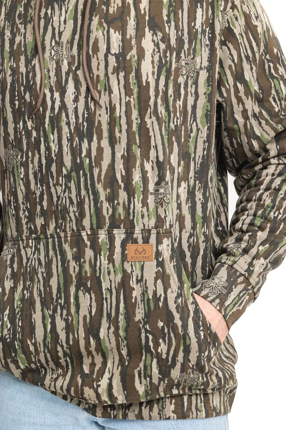 Realtree Men's Camo Fleece Hoodie | Poly-Cotton Hunting Sweatshirt | Warm Outdoor Pullover with Kangaroo Pocket