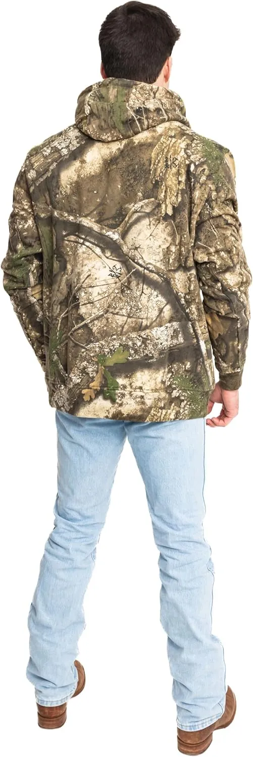 Realtree Men's Camo Fleece Hoodie | Poly-Cotton Hunting Sweatshirt | Warm Outdoor Pullover with Kangaroo Pocket