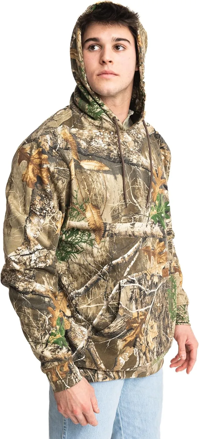 Realtree Men's Camo Fleece Hoodie | Poly-Cotton Hunting Sweatshirt | Warm Outdoor Pullover with Kangaroo Pocket