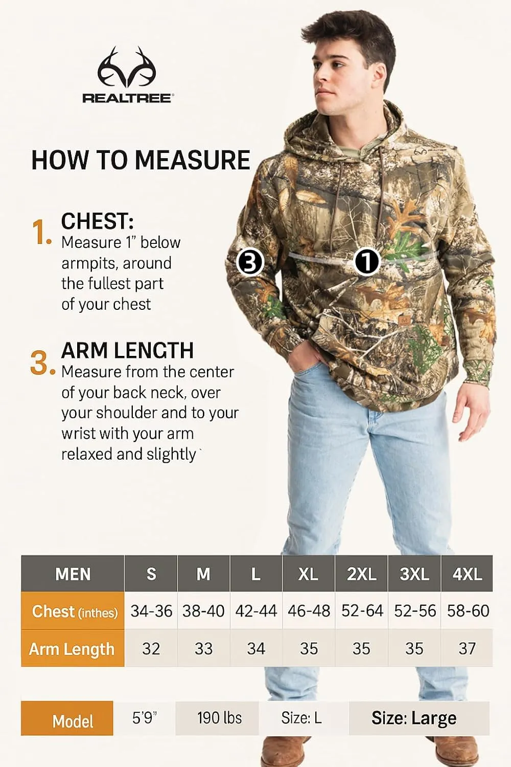 Realtree Men's Camo Fleece Hoodie | Poly-Cotton Hunting Sweatshirt | Warm Outdoor Pullover with Kangaroo Pocket
