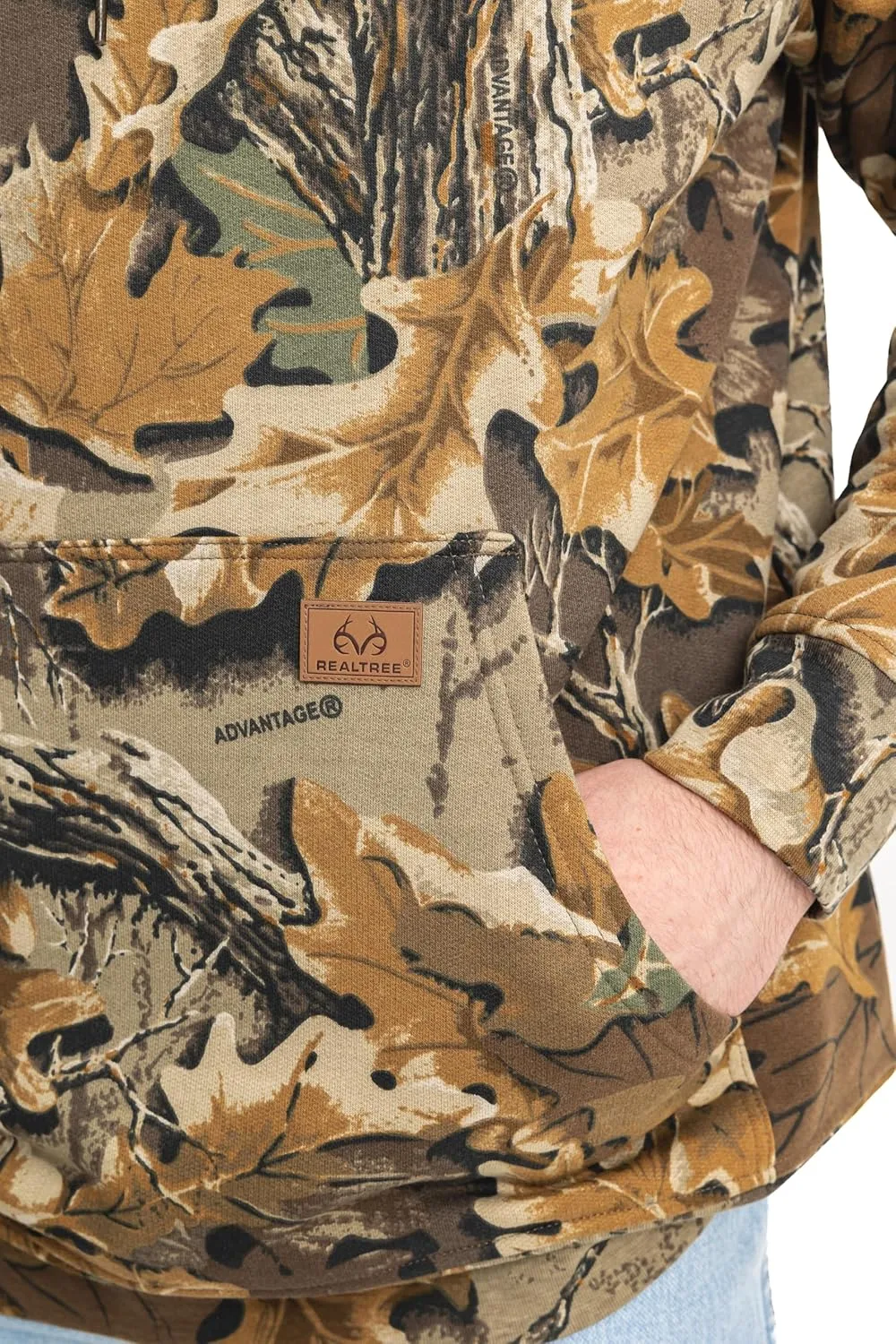 Realtree Men's Camo Fleece Hoodie | Poly-Cotton Hunting Sweatshirt | Warm Outdoor Pullover with Kangaroo Pocket