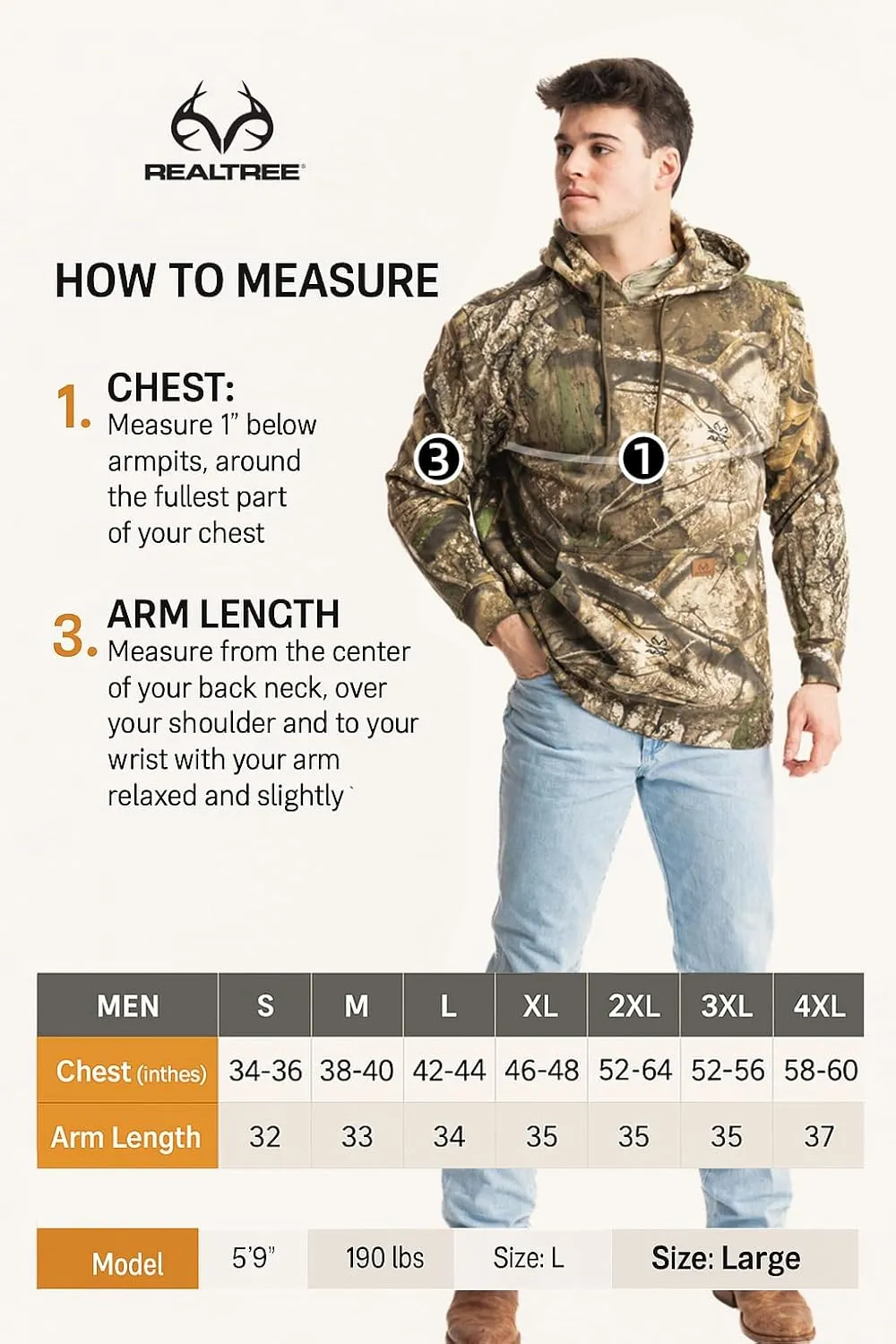Realtree Men's Camo Fleece Hoodie | Poly-Cotton Hunting Sweatshirt | Warm Outdoor Pullover with Kangaroo Pocket