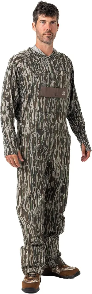 Realtree Men's Camo Hunting Cotton Bib Overalls, All-season Uninsulated Camouflage Bib Overalls for Outdoor Activities