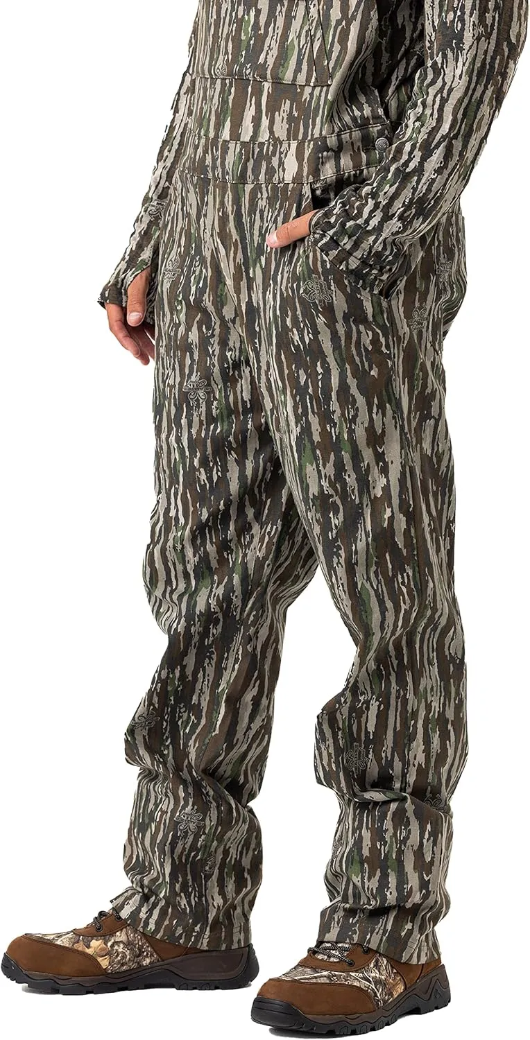 Realtree Men's Camo Hunting Cotton Bib Overalls, All-season Uninsulated Camouflage Bib Overalls for Outdoor Activities