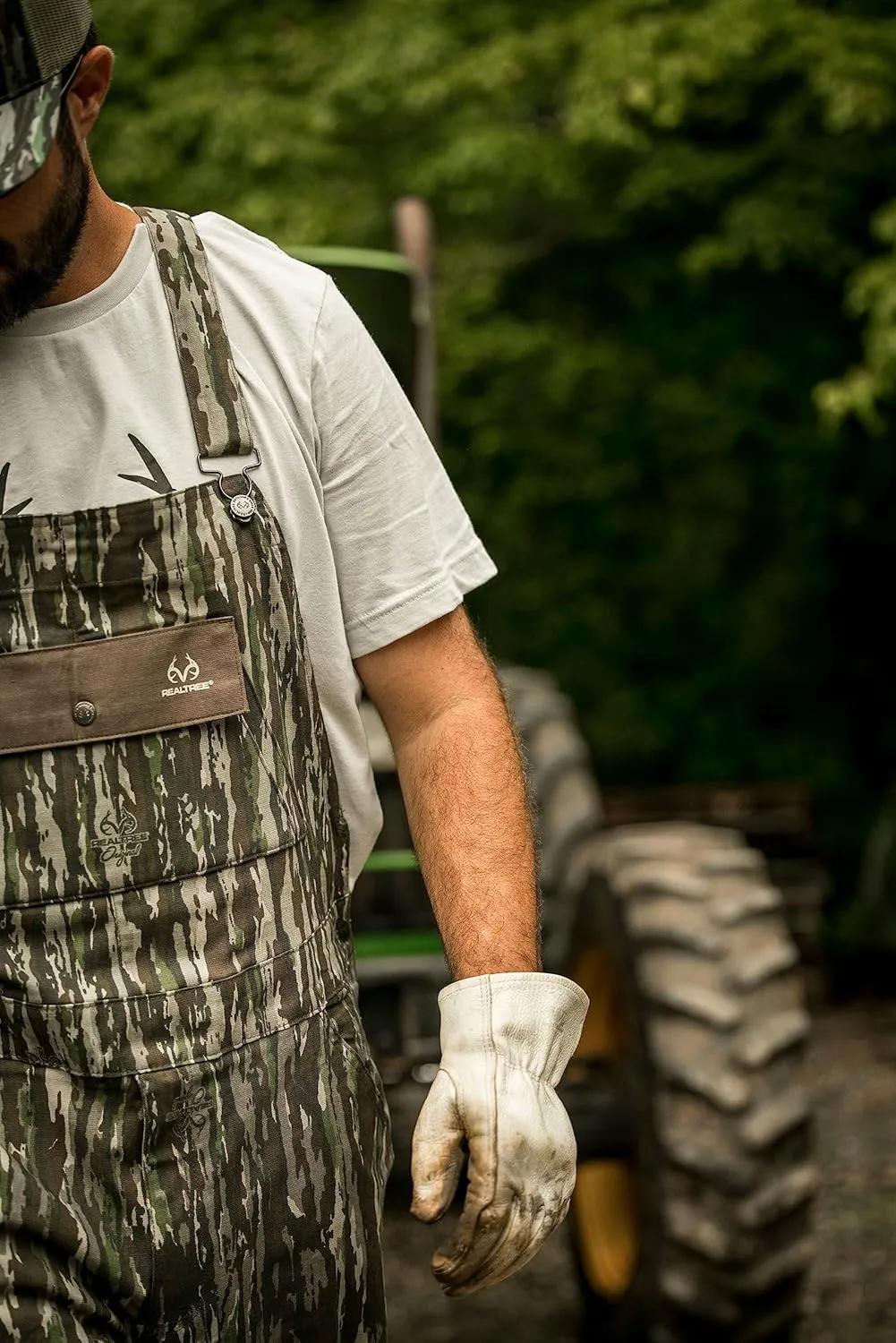 Realtree Men's Camo Hunting Cotton Bib Overalls, All-season Uninsulated Camouflage Bib Overalls for Outdoor Activities