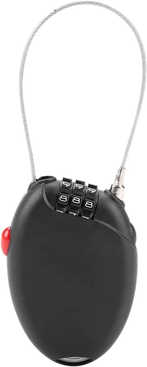 Retractable Cable Locks for Luggage, 3 Digit Combination Padlock Lock Adjustable Steel Security Wire Combo Password Baggage Locks Bike Travel Ski Snowboard Stroller Backpacks Cycling Helmets Suitcase