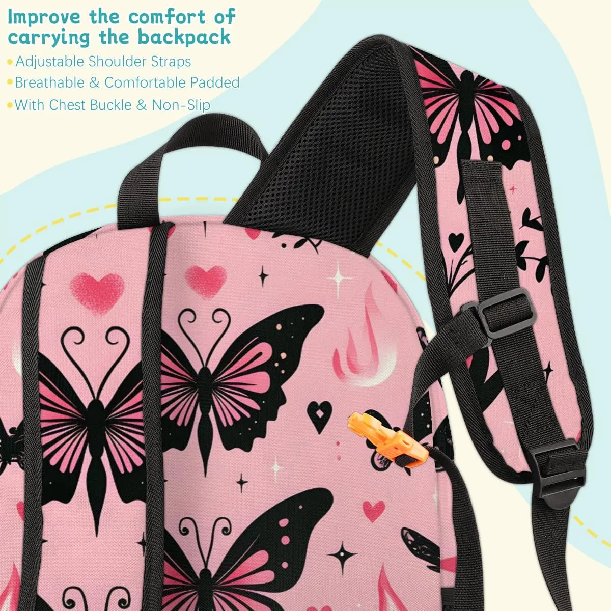 Retro Butterfly Large Custom Backpack with Name Lightweight Personalized Shoulder Bag Backpack for Women Men Waterproof Casual Daypack Laptop Bag 16.7in