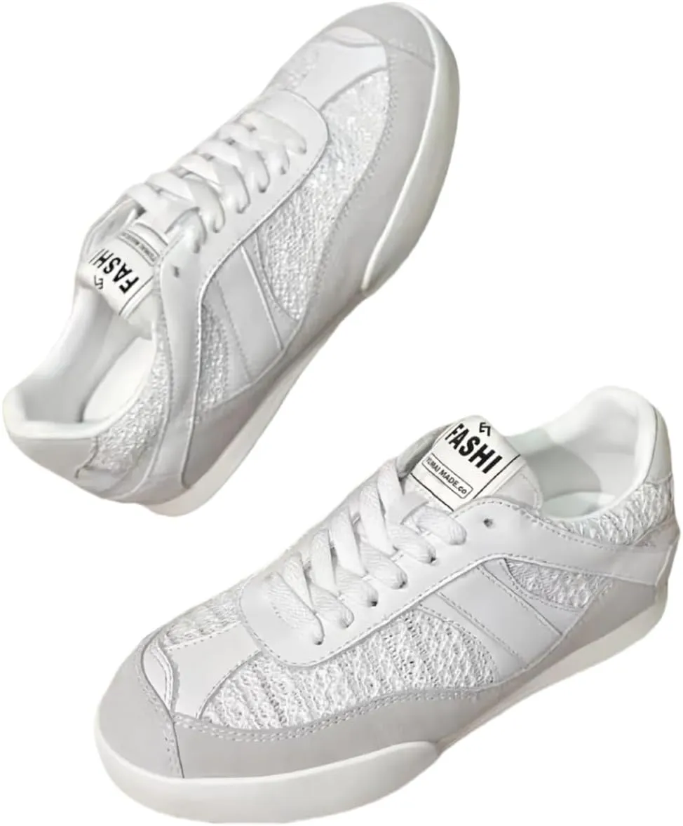 Retro Patchwork Design Lace - up Women's German Army Trainer Shoes Lightweight Flats Round Toe Genuine Suede Leather Sneakers for Women Daily Casual