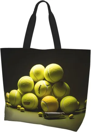 Reusable One Shoulder Shopping Bag, Tennis diagram Women One Shoulder Casual Tote Bag, Multipurpose Large Shopping Bag