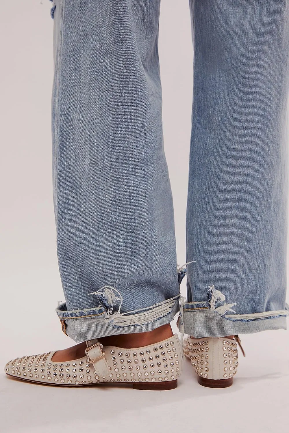 Rhinestone Flats for Women Studded Ballet Flats Sparkly Square Toe Buckle Strap Ballerina Mary Jane Shoes