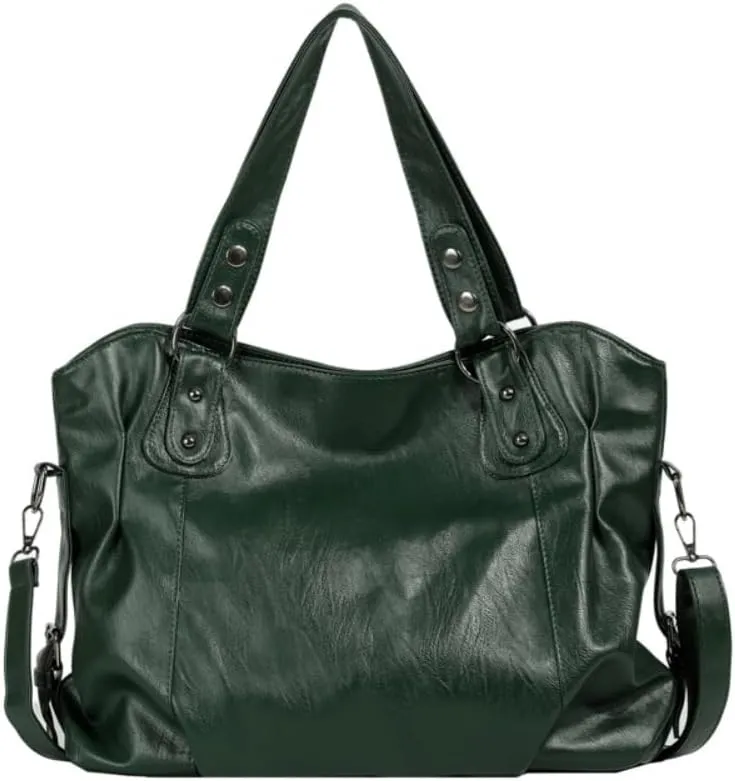 RICHTRUE Gloss Leather Tote Bag Work Tote Bag Y2k Shoulder Bag Crossbody Grunge Leather Crossbody Bags Women Studded Purse