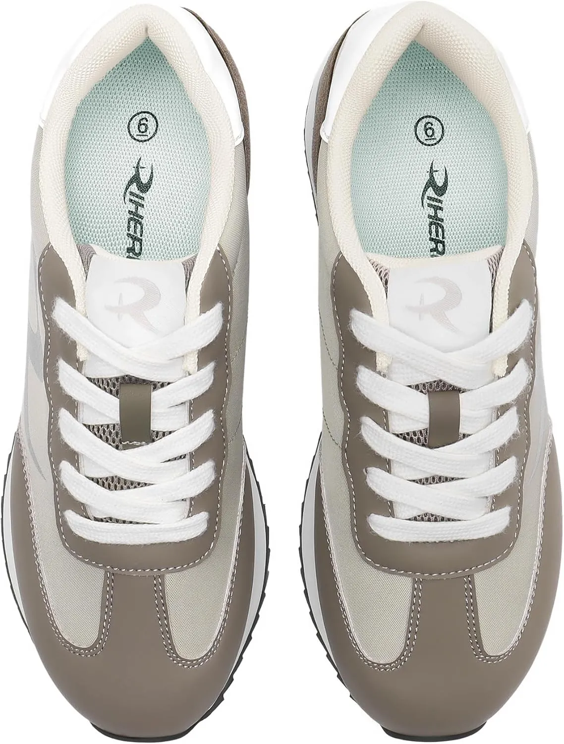 Rihero Women's Platform Sneakers Casual Lace Up Non Slip Tennis Walking Shoes Comfortable Lightweight Chunky Fashion Sneakers