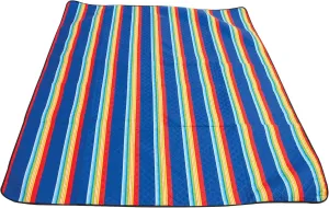 Rio Brands Soft Polyester Waterproof Roll-Up Beach Blanket with Handle, 80" x 66", Multicolor