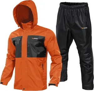Rodeel Waterproof Fishing Rain Suit for Men (Rain gear Jacket & Trouser Suit)