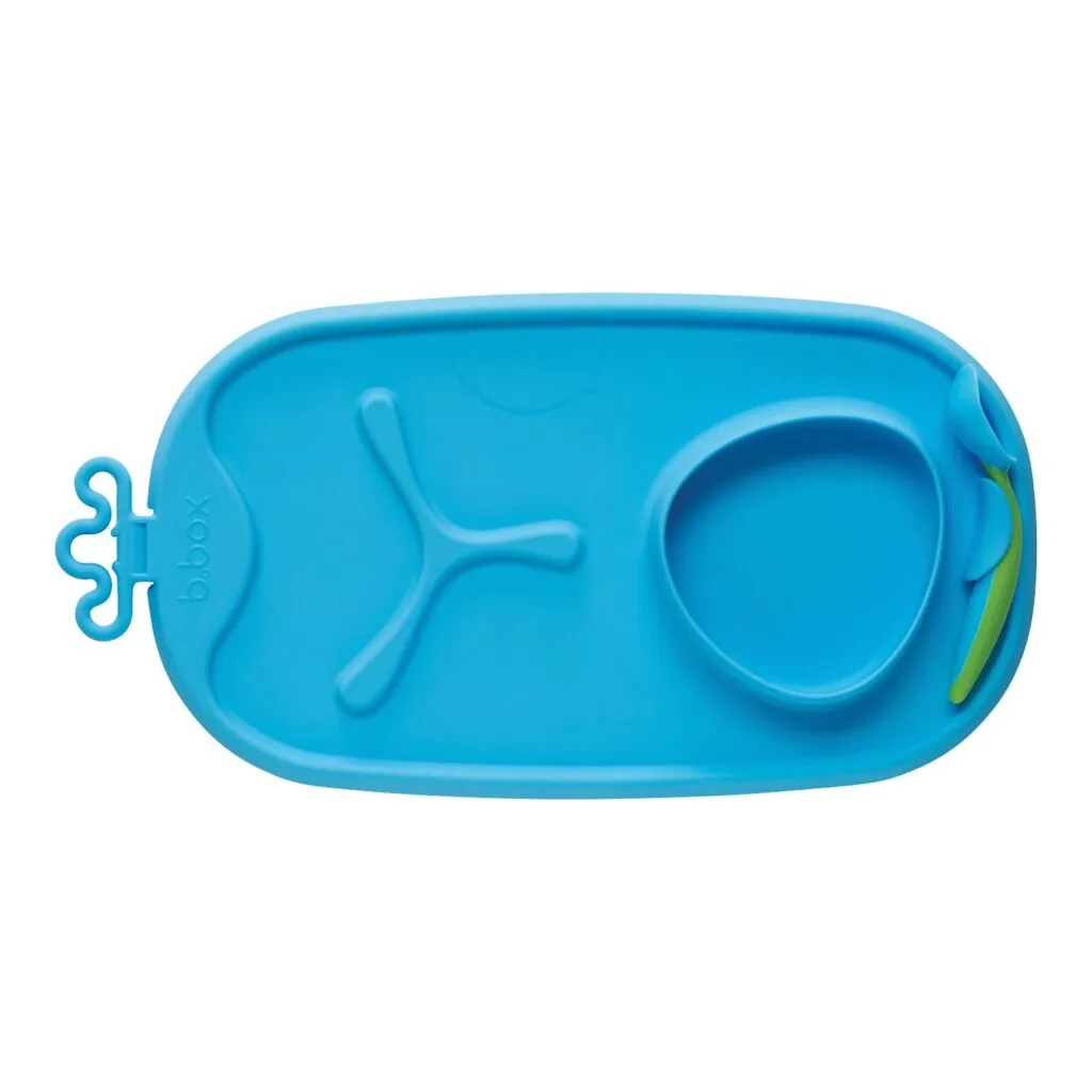 Roll & Go Mealtime Mat with Spoon -Ocean Breeze Blue | B.box