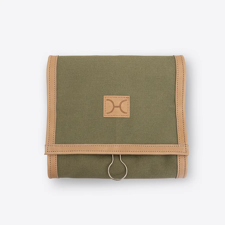 Roll Up Toiletry Wax Canvas & Leather