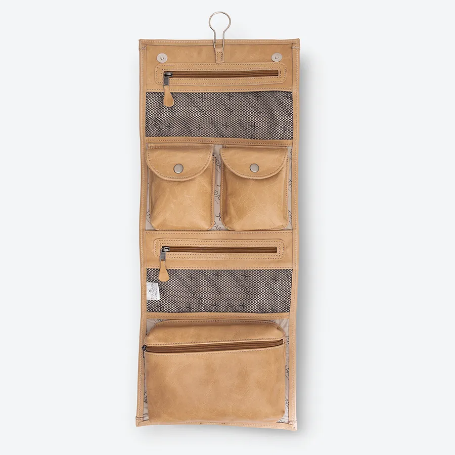 Roll Up Toiletry Wax Canvas & Leather
