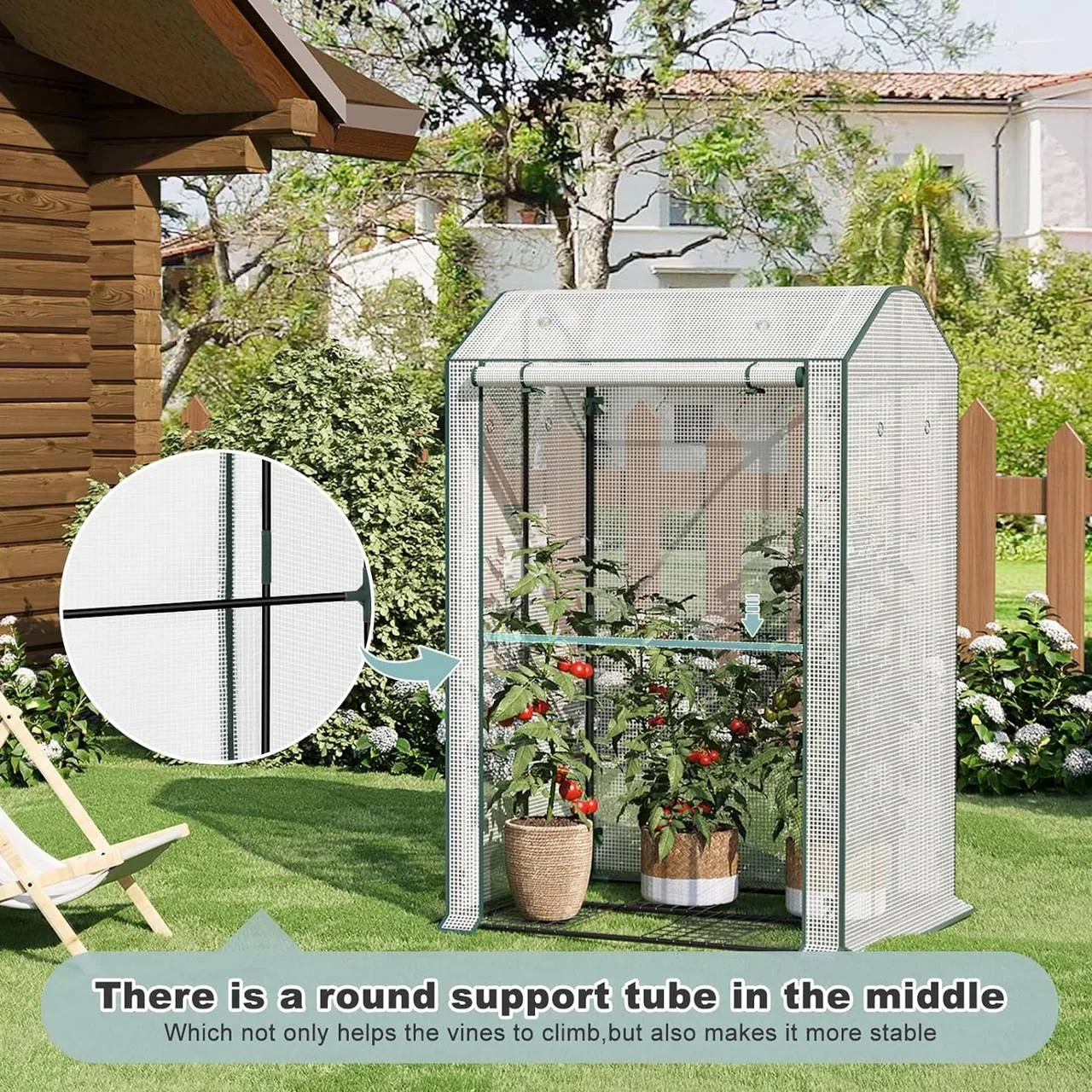 Rootz Foil Greenhouse - Tomato House - Plant Shelter - Effective UV Protection - 100cm x 83cm x 150cm